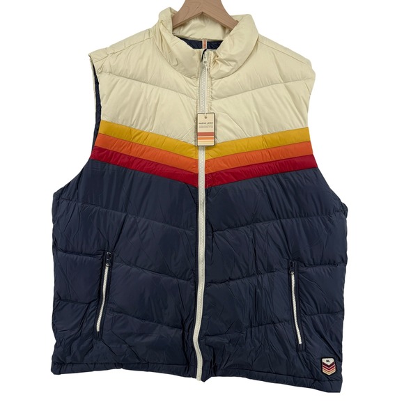 Marine Layer Other - Marine Layer Archive Boreal Puffer Vest‎ Navy Sunset Colorblock Men XXL NWT